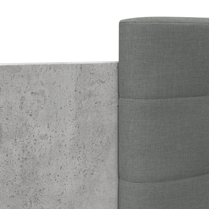 Cadru de pat cu tăblie, gri beton, 90x190 cm, lemn prelucrat WALTI