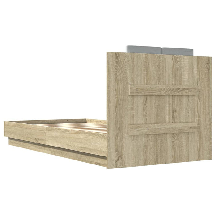 Cadru de pat cu tăblie stejar sonoma 75x190 cm lemn prelucrat - WALTI WALTI
