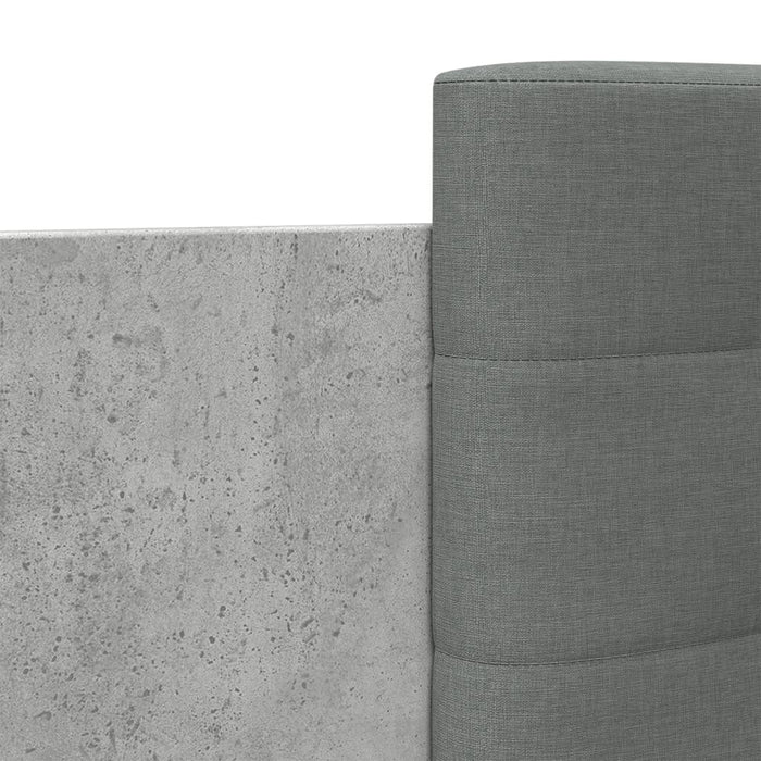 Cadru de pat cu tăblie, gri beton, 75x190 cm, lemn prelucrat - WALTI WALTI