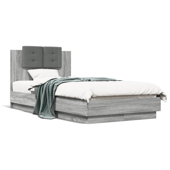 Cadru de pat cu tăblie gri sonoma 75x190 cm lemn prelucrat - WALTI WALTI