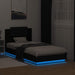 Cadru de pat cu tăblie și lumini LED, negru, 75x190 cm - WALTI WALTI