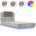 Cadru de pat cu tăblie și lumini LED, gri beton, 75x190 cm - WALTI WALTI