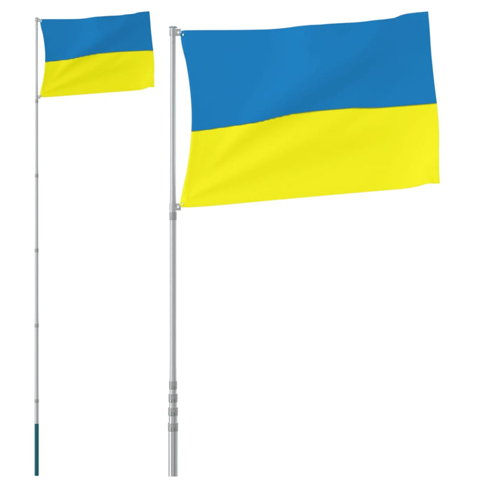Steag Ucraina cu stâlp din aluminiu, 5,55 m - WALTI WALTI