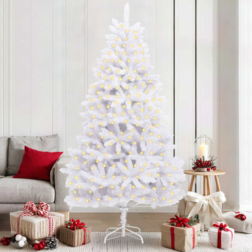 Brad de Crăciun artificial cu 300 LED Alb 210 cm PVC și Metal - WALTI WALTI