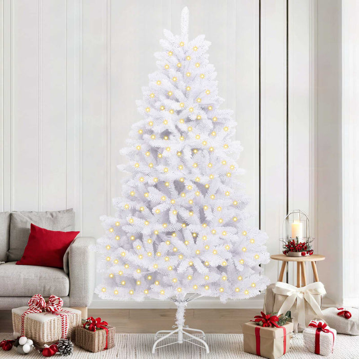 Brad de Crăciun artificial cu 300 LED Alb 240 cm PVC și Metal - WALTI WALTI