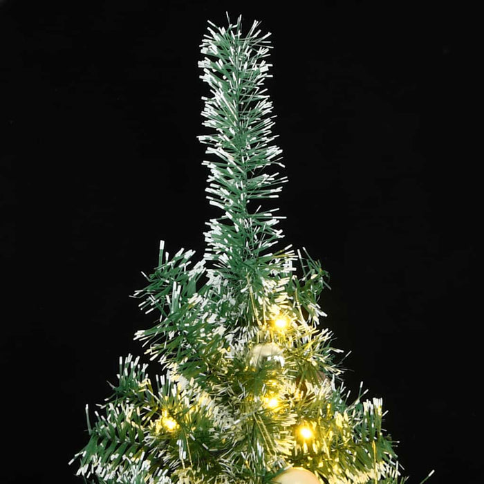 Brad Crăciun artificial, 300 LED/globuri/zăpadă pufoasă, 210 cm - WALTI WALTI