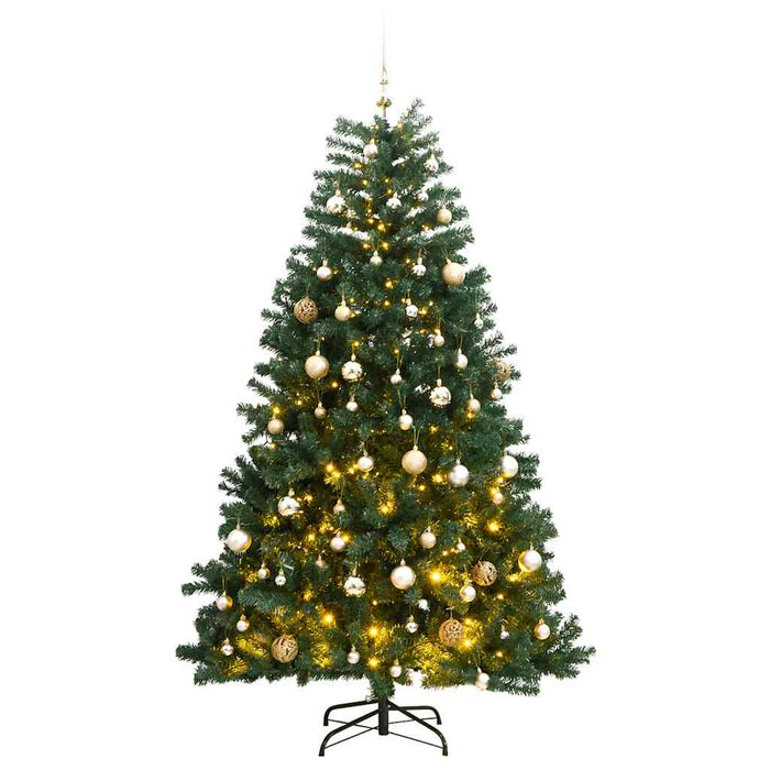 Brad Crăciun artificial articulat cu 300 LED-uri/globuri 210 cm WALTI