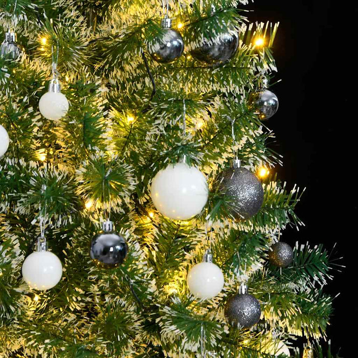 Brad Crăciun artificial, 300 LED/globuri/zăpadă pufoasă, 210 cm WALTI