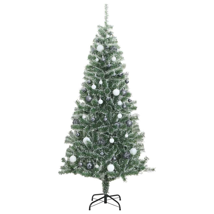 Brad Crăciun artificial, 300 LED/globuri/zăpadă pufoasă, 210 cm WALTI