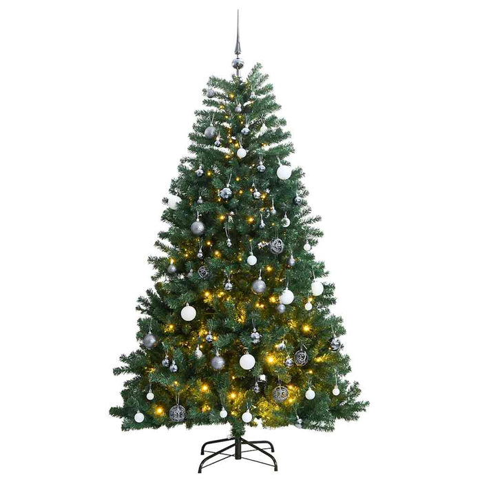 Brad Crăciun artificial articulat cu 300 LED-uri/globuri 180 cm WALTI