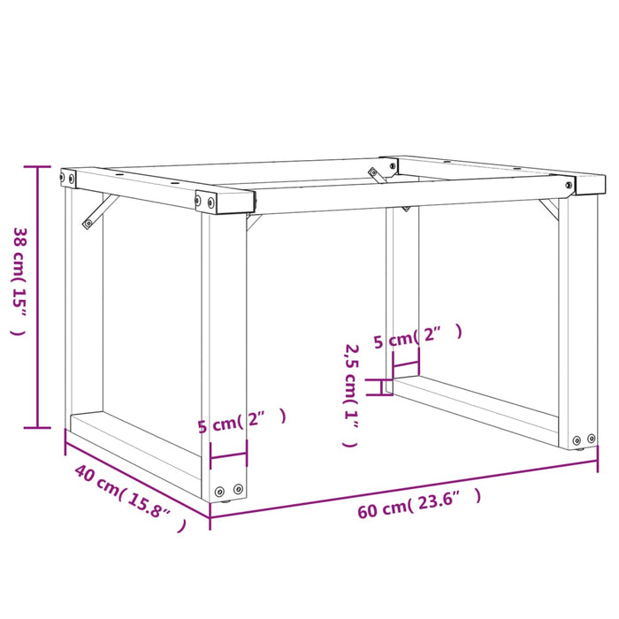 Picioare Măsuță de cafea O-Frame 60x40x38 cm Oţel WALTI