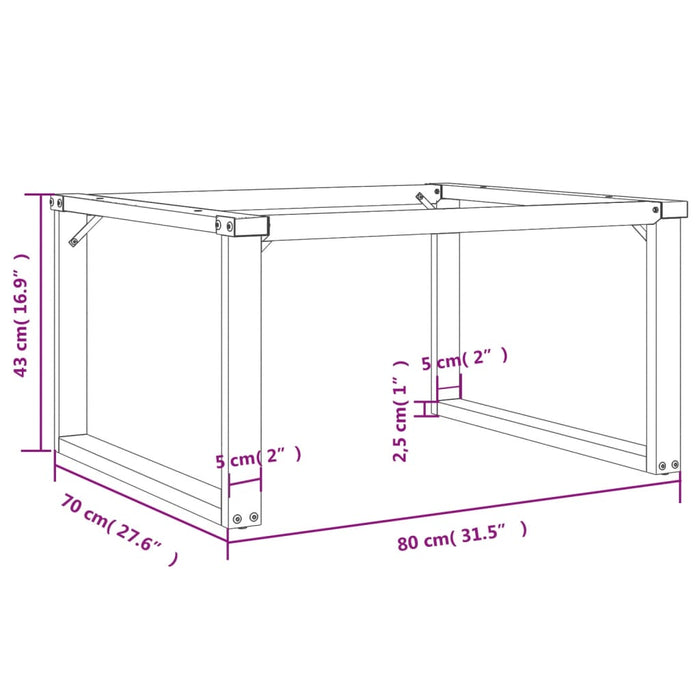 Picioare Măsuță de cafea O-Frame 80x70x43 cm Oţel WALTI