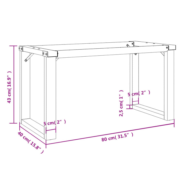 Picioare Măsuță de cafea O-Frame 80x40x43 cm Oţel WALTI