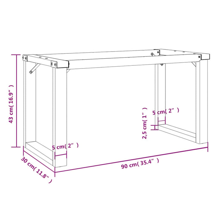 Picioare Măsuță de cafea O-Frame 90x30x43 cm Fontă - WALTI WALTI