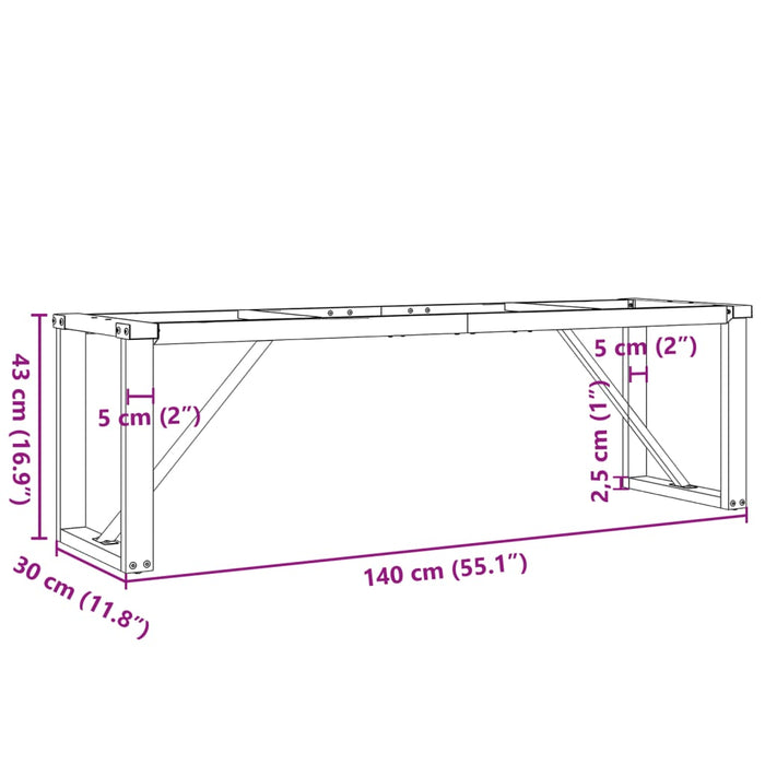 Picioare Măsuță de cafea O-Frame 140x30x43 cm Fontă - WALTI WALTI