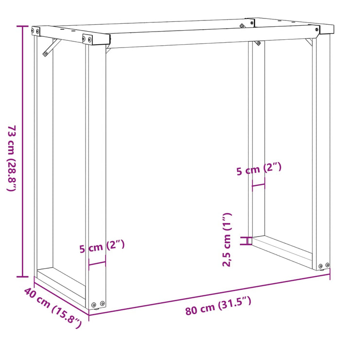 Picioare Măsuță de cafea O-Frame 80x40x73 cm Oţel - WALTI WALTI