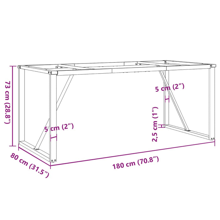Picioare masă de sufragerie O-Frame 180x80x73 cm Oţel - WALTI WALTI