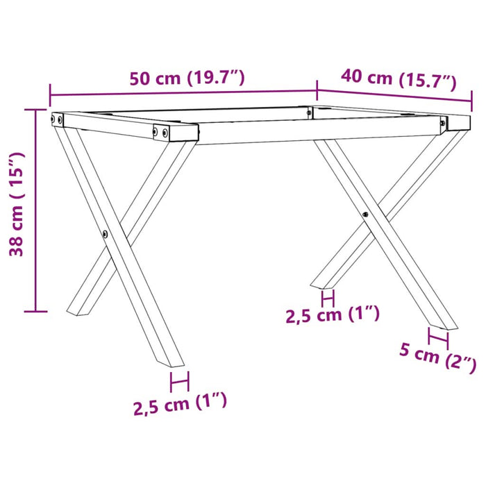 Picioare Măsuță de cafea X-Frame 50x40x38 cm Fontă - WALTI WALTI
