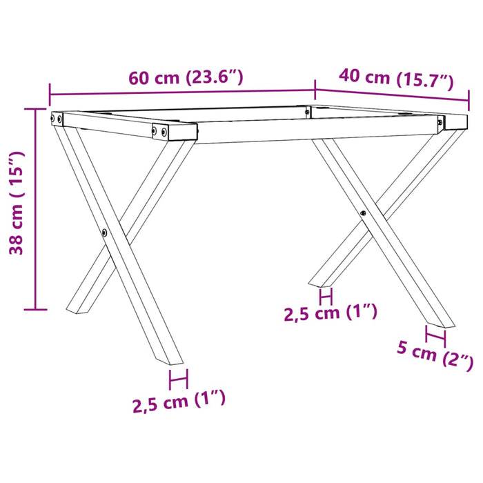 Picioare Măsuță de cafea X-Frame 60x40x38 cm Fontă - WALTI WALTI