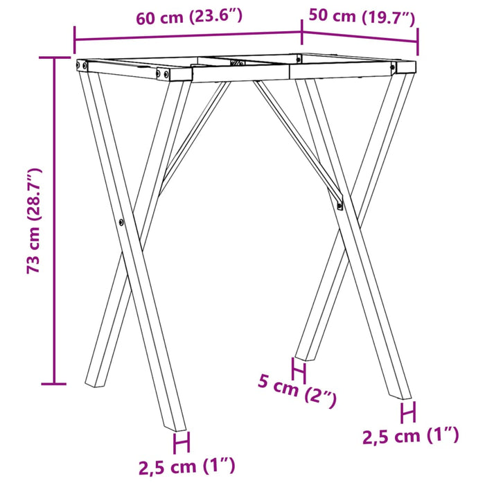 Picioare masă de sufragerie X-Frame 60x50x73 cm Fontă - WALTI WALTI