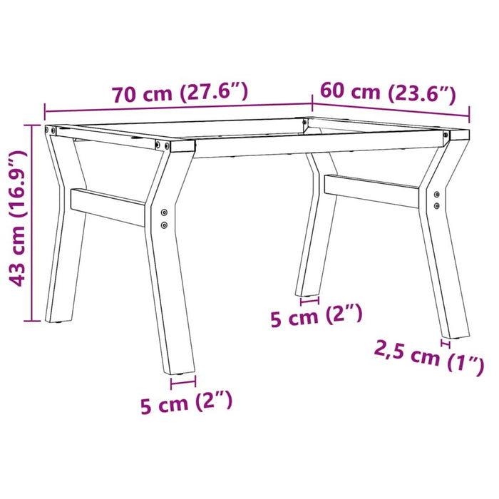Picioare Măsuță de cafea Y-Frame 70x60x43 cm Fontă - WALTI WALTI