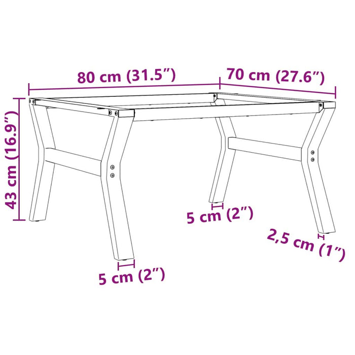 Picioare Măsuță de cafea Y-Frame 80x70x43 cm Fontă - WALTI WALTI