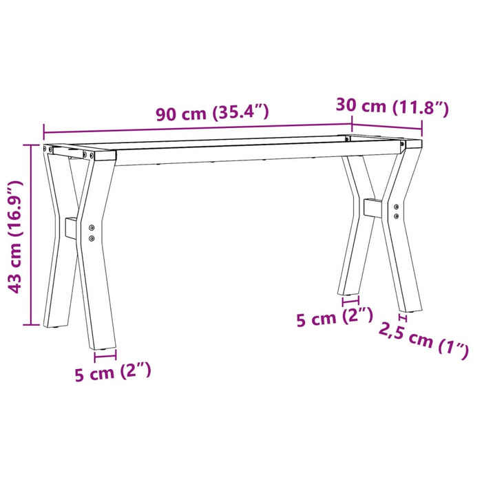 Picioare Măsuță de cafea Y-Frame 90x30x43 cm Oţel - WALTI WALTI
