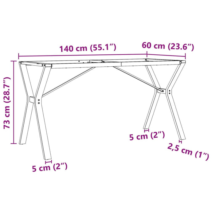 Picioare masă de sufragerie Y-Frame 140x60x73 cm Fontă - WALTI WALTI