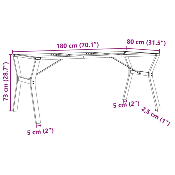 Picioare masă de sufragerie Y-Frame 180x80x73 cm Fontă - WALTI WALTI