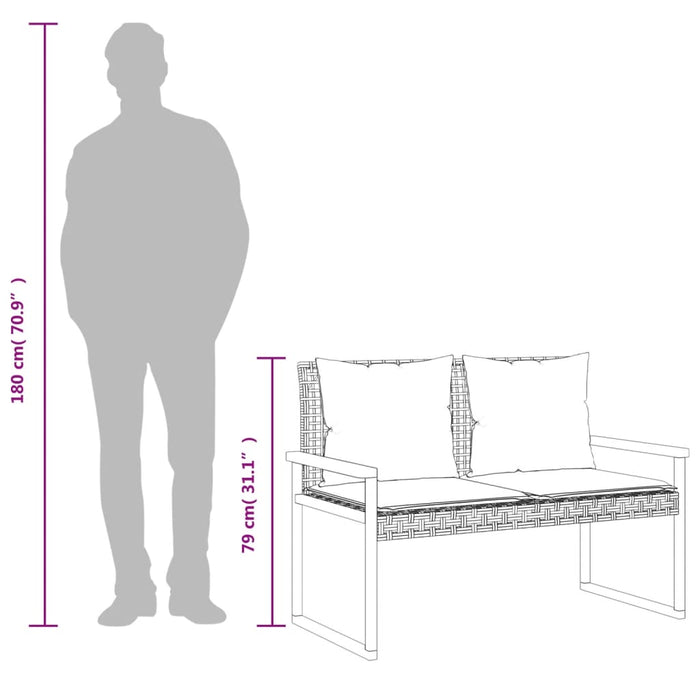 Set mobilier de grădină, 4 piese, cu perne, mix bej, poliratan - WALTI WALTI
