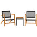 Set mobilier bistro, 3 piese, poliratan negru/lemn de acacia - WALTI WALTI