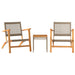 Set mobilier bistro, 3 piese, poliratan bej/lemn de acacia - WALTI WALTI