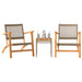 Set mobilier bistro, 3 piese, poliratan bej/lemn de acacia - WALTI WALTI