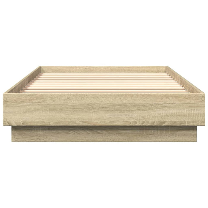Cadru de pat cu lumini LED, stejar sonoma, 100x200 cm - WALTI WALTI