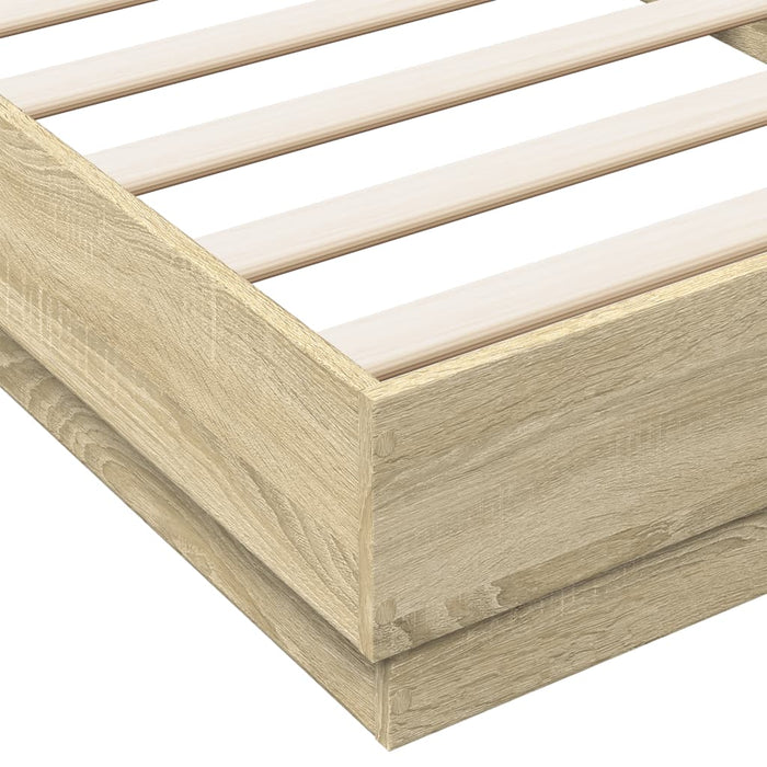 Cadru de pat cu lumini LED, stejar sonoma, 100x200 cm - WALTI WALTI