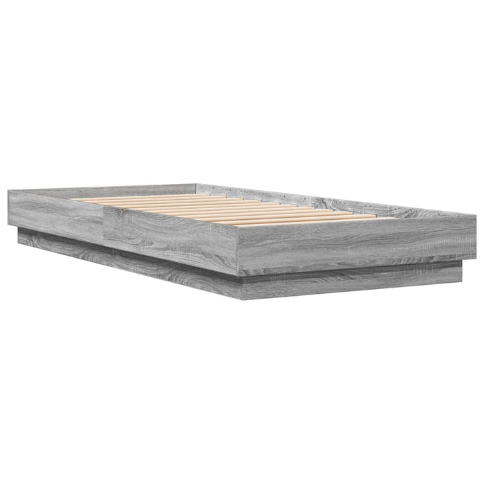 Cadru de pat cu lumini LED, gri sonoma, 90x200 cm - WALTI WALTI