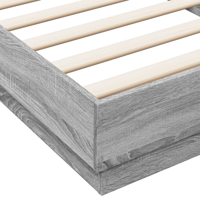 Cadru de pat cu lumini LED, gri sonoma, 90x200 cm - WALTI WALTI