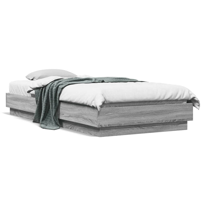 Cadru de pat cu lumini LED, gri sonoma, 90x200 cm - WALTI WALTI