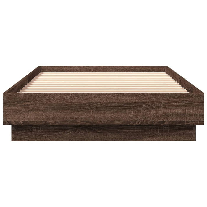 Cadru de pat cu lumini LED, stejar maro, 90x200 cm - WALTI WALTI