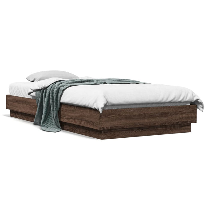 Cadru de pat cu lumini LED, stejar maro, 90x200 cm - WALTI WALTI