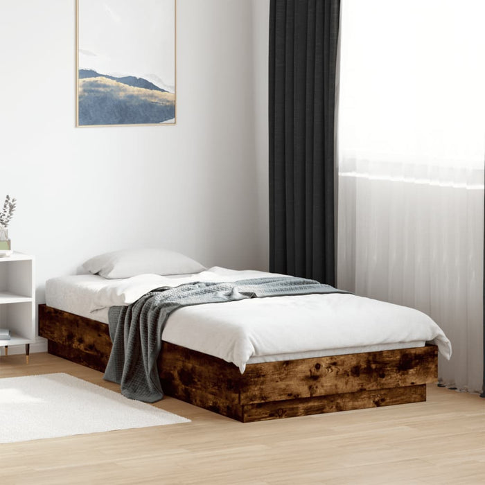 Cadru de pat cu lumini LED, stejar fumuriu, 90x190 cm - WALTI WALTI