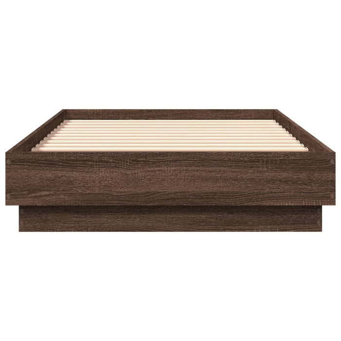Cadru de pat cu lumini LED, stejar maro, 90x190 cm - WALTI WALTI