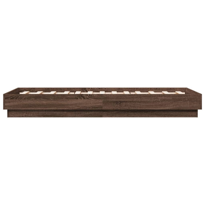 Cadru de pat cu lumini LED, stejar maro, 90x190 cm - WALTI WALTI