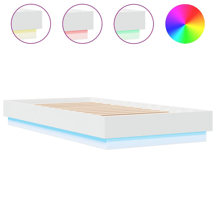 Cadru de pat cu lumini LED, alb, 75x190 cm - WALTI WALTI