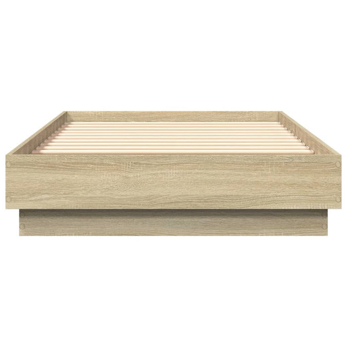 Cadru de pat cu lumini LED, stejar sonoma, 75x190 cm - WALTI WALTI