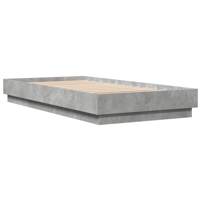 Cadru de pat cu lumini LED, gri beton, 75x190 cm - WALTI WALTI