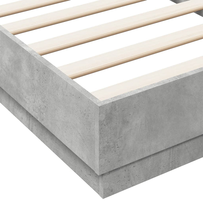 Cadru de pat cu lumini LED, gri beton, 75x190 cm - WALTI WALTI