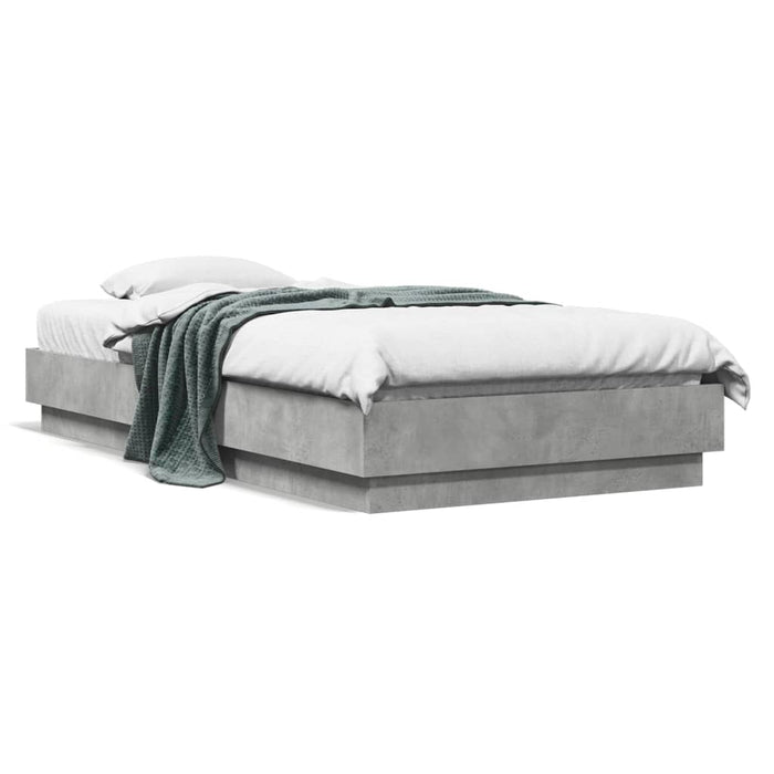 Cadru de pat cu lumini LED, gri beton, 75x190 cm - WALTI WALTI