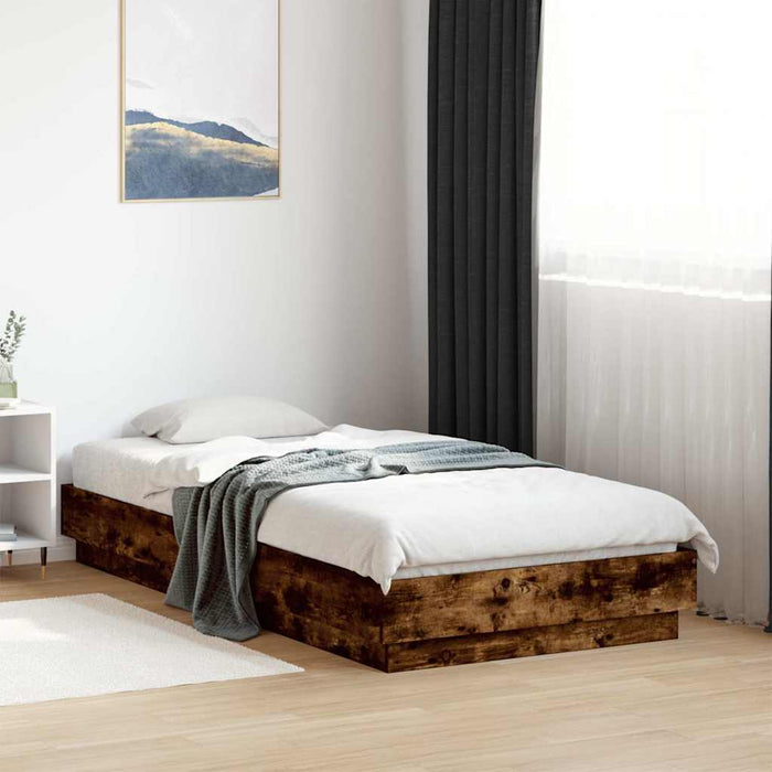Cadru de pat cu lumini LED, stejar fumuriu, 75x190 cm - WALTI WALTI