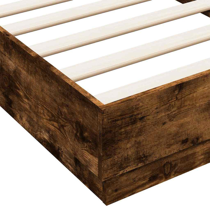 Cadru de pat cu lumini LED, stejar fumuriu, 75x190 cm - WALTI WALTI